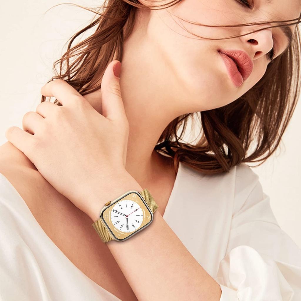 Металлический Миланский Петлевой Ремешок Для Apple Watch Ultra Ремешок 49мм 42мм 44мм 45мм 41мм Стальная Сетчатая Магнитная iWatch Серии 9/8/7/6/5/4/3/SE