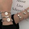 Heavy-Duty 925 Sterling Silver Retro Disc Bracelet In Trendy Fashion Style