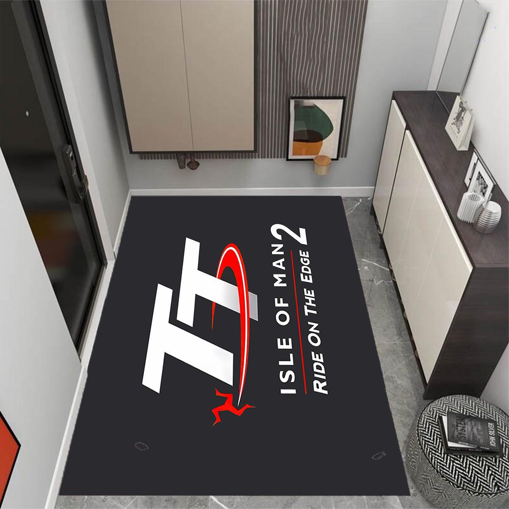 Isle Of Man Tt Race Themed Anti-Slip Rugs - Polyester Home Decor, Suitable for Bedrooms, Living Rooms, Doorways, Studios, and Decorations