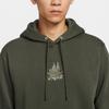 Nike Мужская спортивная повседневная толстовка с капюшоном темно-зеленого цвета