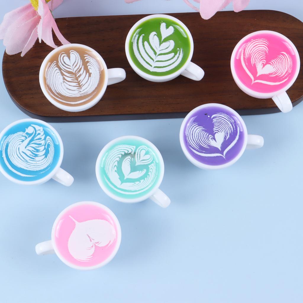1pcs Dollhouse Miniature Food Resin Kawaii Simulation Mini Coffee Cup Necklace Keychain DIY Jewelry Making Accessories