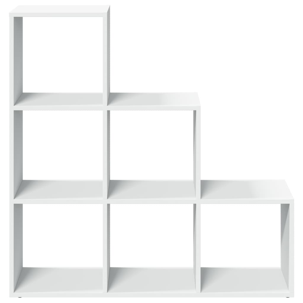 Room Divider Bookshelf 3 Tier White 99 x 29 x 99 cm Engineered Wood