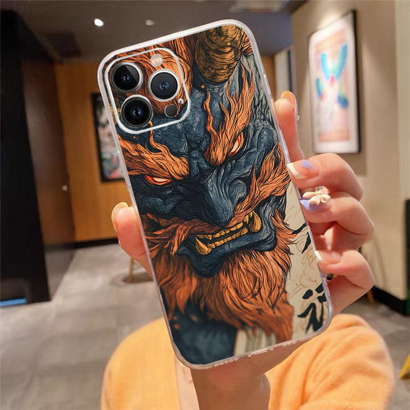 Японская маска Они Дьявольское искусство Чехол для телефона Carcasa Funda Для iPhone 17 Pro Max Air 16 15 14 13 Pro Max 15 16 Pro 15Plus 16E Чехол