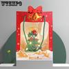 WTEMPO 10 шт, 8*14*18 см, рождественские бумажные сумки, горячее тиснение, подарочные пакеты для рождественских подарков, прозрачные подарочные пакеты с окошком