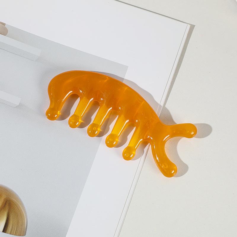Resin Meridian Head Comb Improving Soft Teeth Hair Brush for Daily Head Relaxation Hair Care