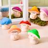 Mini Resin Mushroom Figurines Cute Miniature Mushroom Crafts Small Fairy Garden Ornaments for Lawn Bonsai Decoration Home DIY Micro Landscape
