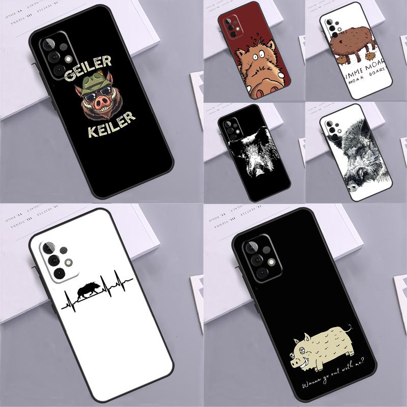 Милый кабан смешной Мультяшный Для Samsung Galaxy A55 A35 A05 A52 A32 A22 A54 A14 A16 A26 A36 A56 A06 A15 A53 A33 A13 Чехол