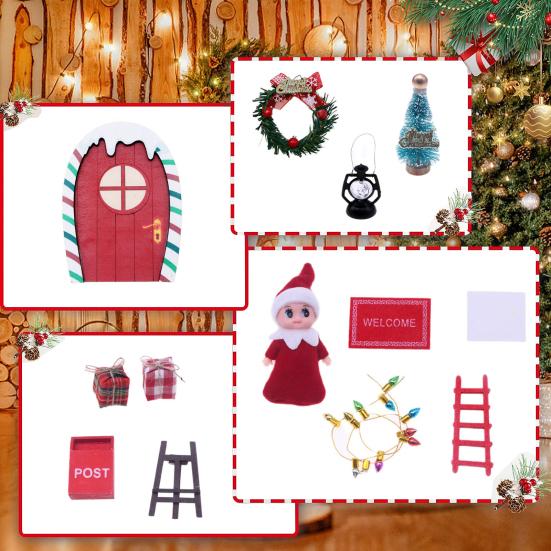 Рождественский дверной набор в виде гнома, создание мини-пейзажей, компактная Радужная дверь, сказочные сады, аксессуары для дверей эльфа