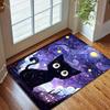 Multiple sizes Black cat starry sky Print Carpet Rug for Living Room Bedroom Sofa Doormat Home Decor Non-slip Floor Mat