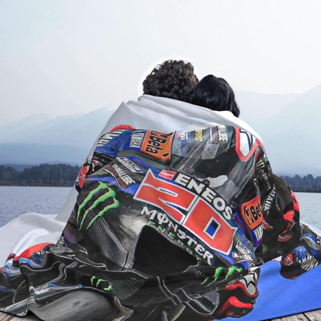 Fabio Quartararo French Motorcycle Racer Blankets Soft Warm Flannel Throw Blanket Cover for Living room Picnic Travel Home Sofa