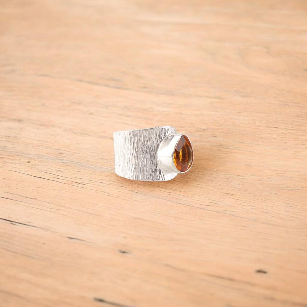 Yellow Citrine Gemstone 925 Stamped Silver Jewelry Handmade Ring Valentines Gift RR-63-8