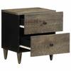VidaXL Tables chevet 2 pcs gris clair 40x33x46 cm bois manguier solide, armoire de lit, meuble de chambre à coucher, table 4017791
