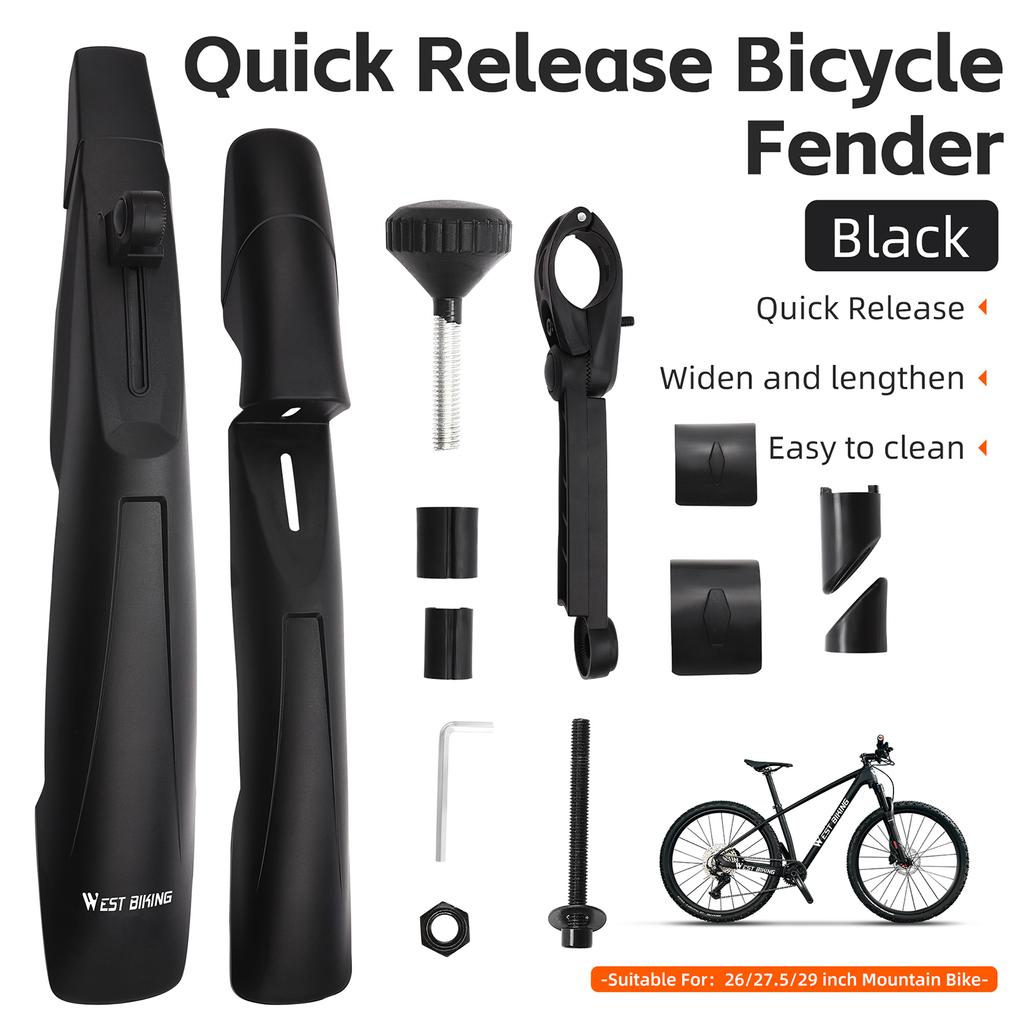 Велосипедное крыло, расширенное, быстросъемное, универсальные велосипедные крылья 26–29 дюймов, регулируемые передние и задние грязевые велосипедные крылья