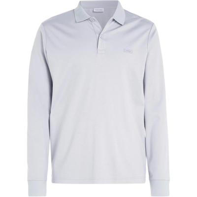Поло с длинным рукавом Slim Fit Минималистичный Логотип Буква Мужские топы Серебристый K10K112750-P8N