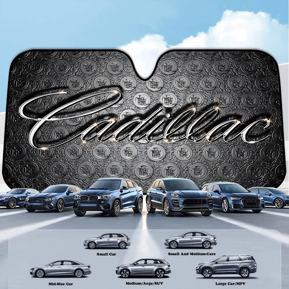 Ctwzlm1 C-Cadillac Автомобиль Автомобильная солнцезащитная шторка Солнцезащитная шторка на лобовое стекло Для большинства седанов и внедорожников Блокирует максимальное количество УФ-лучей Сохраняет ваш автомобиль прохладным