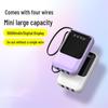 Dragon Watch Мини-портативный Power Bank со встроенными кабелями
