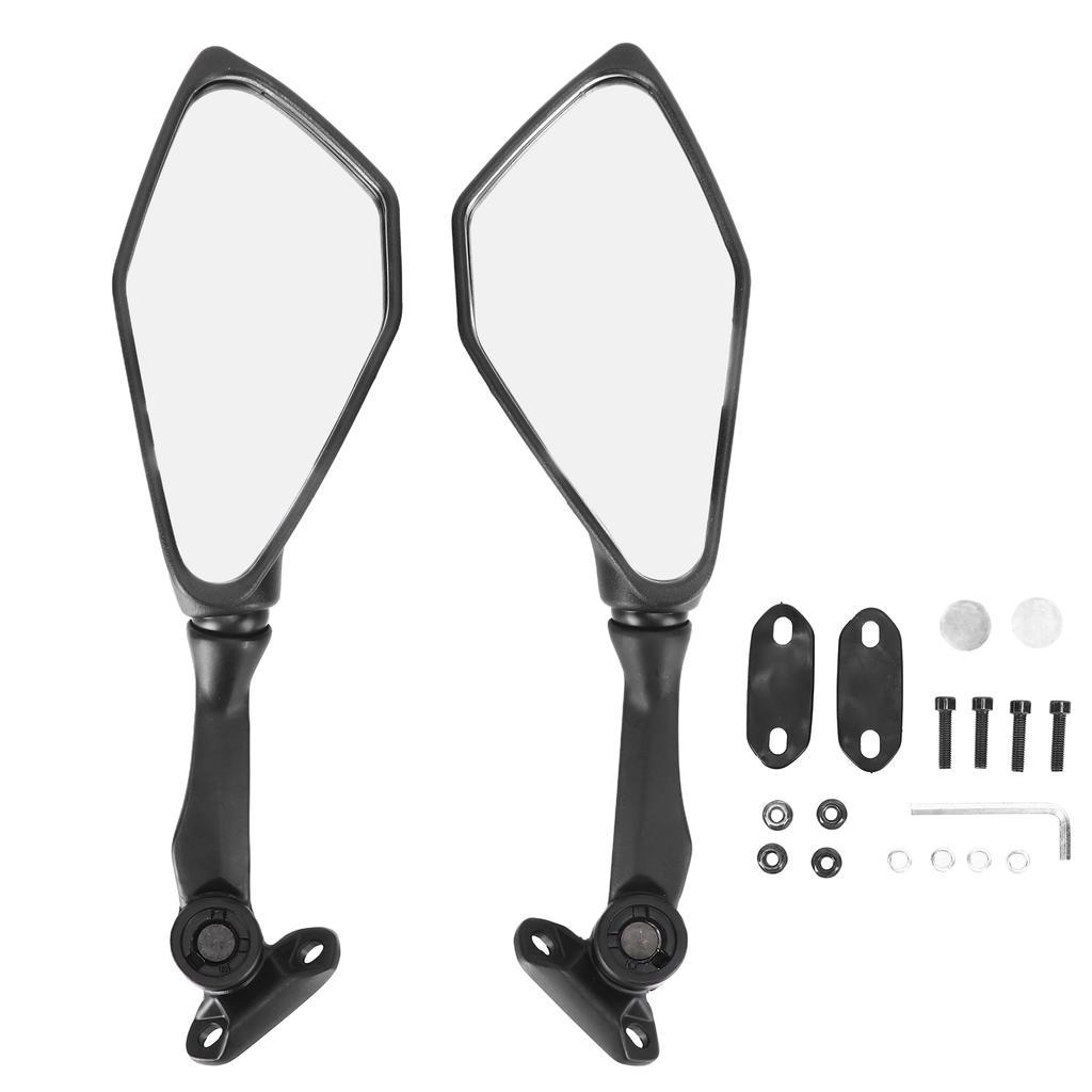 Pair Motorcycle Rear View Mirrors Folding Black Replacement for Ninja 300 250 ZX6R 636 300R EX300