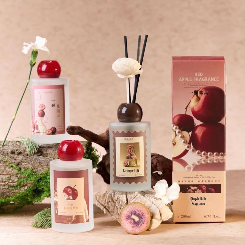 Qingzhi Muxiang Apple-Scented Flameless Aroma Diffuser - Long-lasting Home & Bathroom Fragrance.