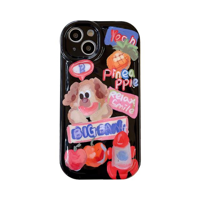 Противоударный чехол для телефона с 3d граффити, милой собакой, мультяшными животными для Iphone 14 13 12 11 Pro Max, модный мягкий силиконовый чехол для задней панели телефона
