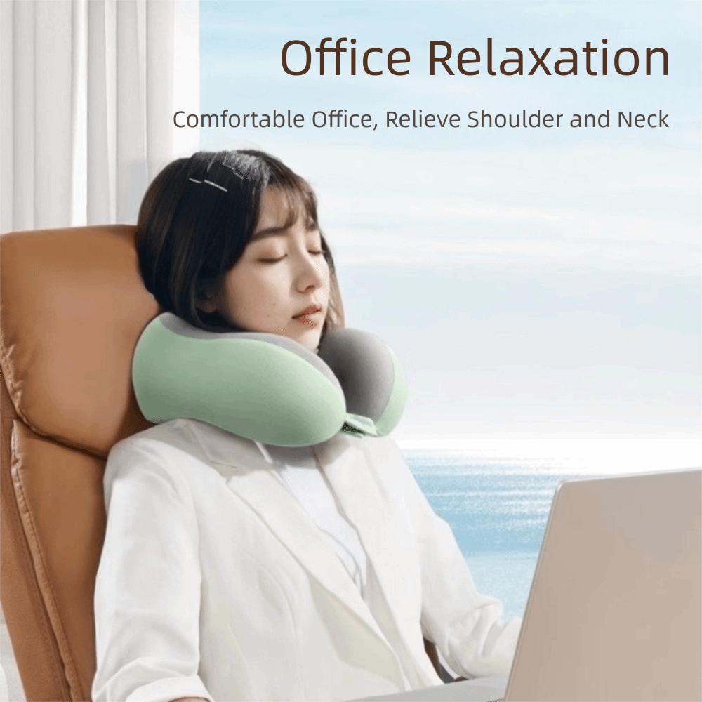Slow Rebound U-Shaped Neck Pillow Machine-Washable Cover Soft Material Memory Foam Pillow Portable Design Pouch Included