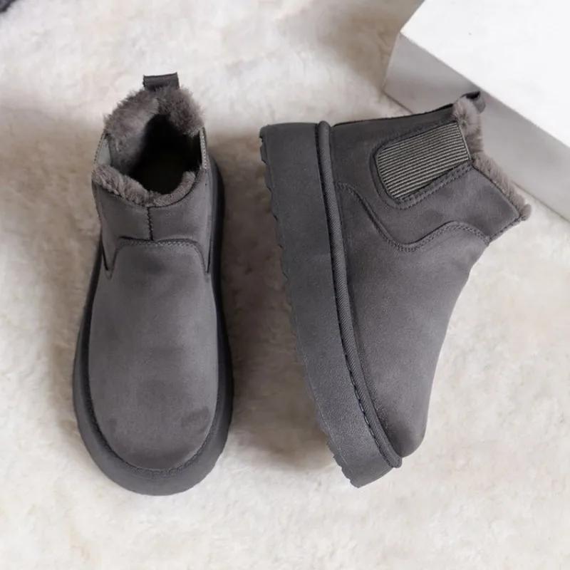 Fashion Women Platform Soft Comfortable Casual Shoes Classic Design Lightweight Round Toe Winter Thick Plush Warm Snow Boots