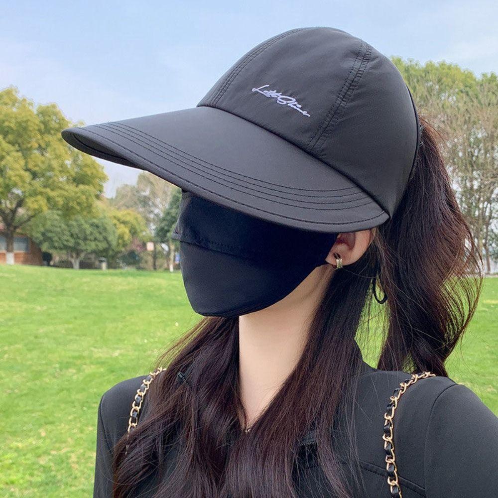 Breathable Sun Hat Foldable Peaked Cap Fashion Ponytail Hat Outdoor Sports