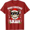 Merry Christmas Bruh Funny Cat Christmas Unisex T-Shirt