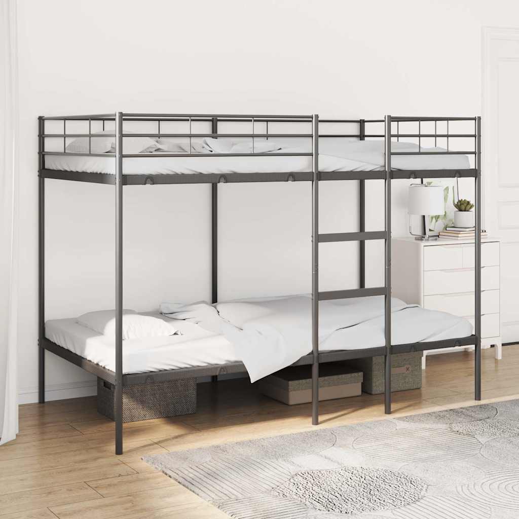 Bunk Bed without Mattress Black 100x200 cm Steel