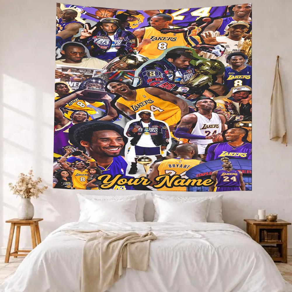 Kobe Custom Your Name Wall Decor Tapestry Art For Pet Memorial Birthdaywedding Party Backdrop Family Gift