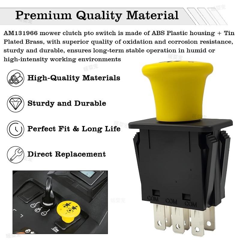 Xiaomi 10A 14V 10 AMP Lawn Mower Parts Yard Garden Outdoor Tool Lawn Mower Switch Accessories Garden Tool 8 Terminals Clutch PTO Switch
