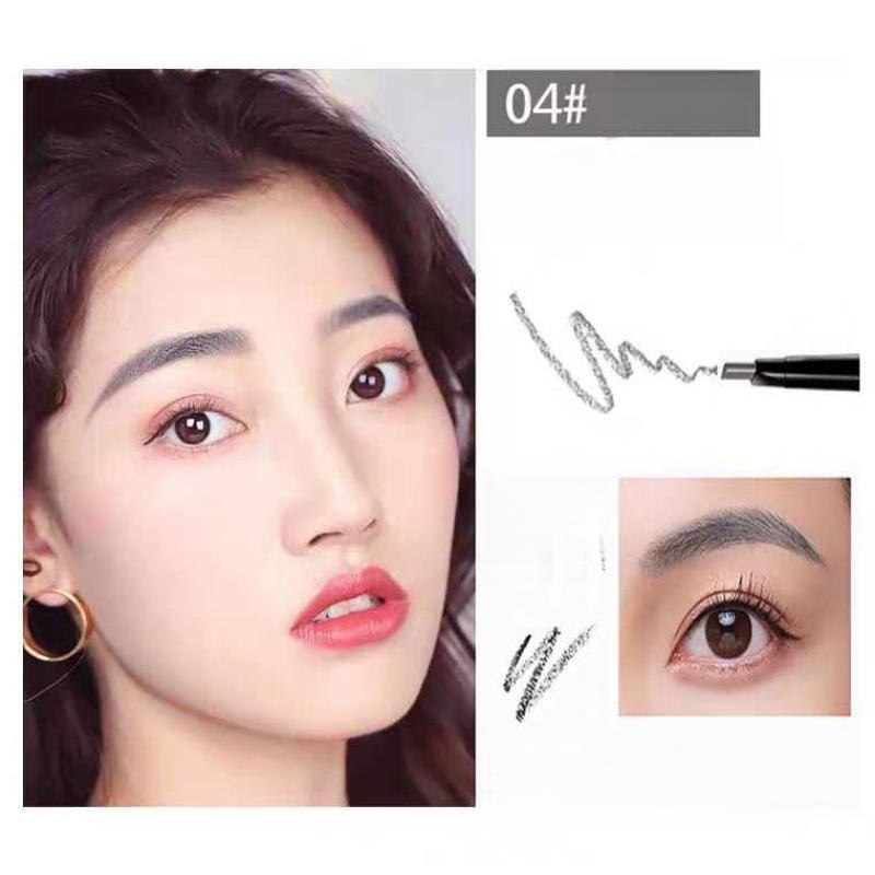 Треугольный карандаш для бровей с двойной головкой, автоматическое вращение, натуральный трехмерный водонепроницаемый и устойчивый к поту стойкий макияж, студенческий женский макияж