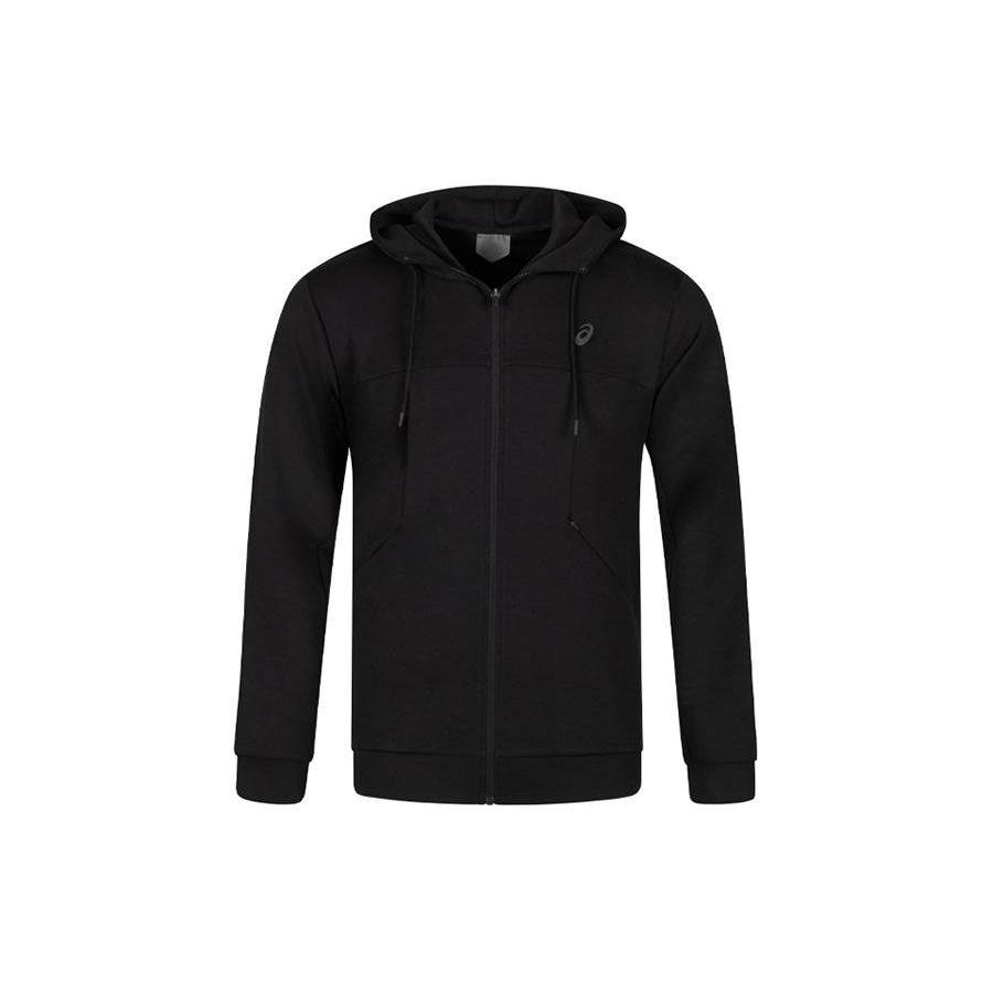 Asics Однотонная повседневная куртка с капюшоном и застежкой-молнией, с длинным рукавом, мужские куртки, черная 2031E426-001