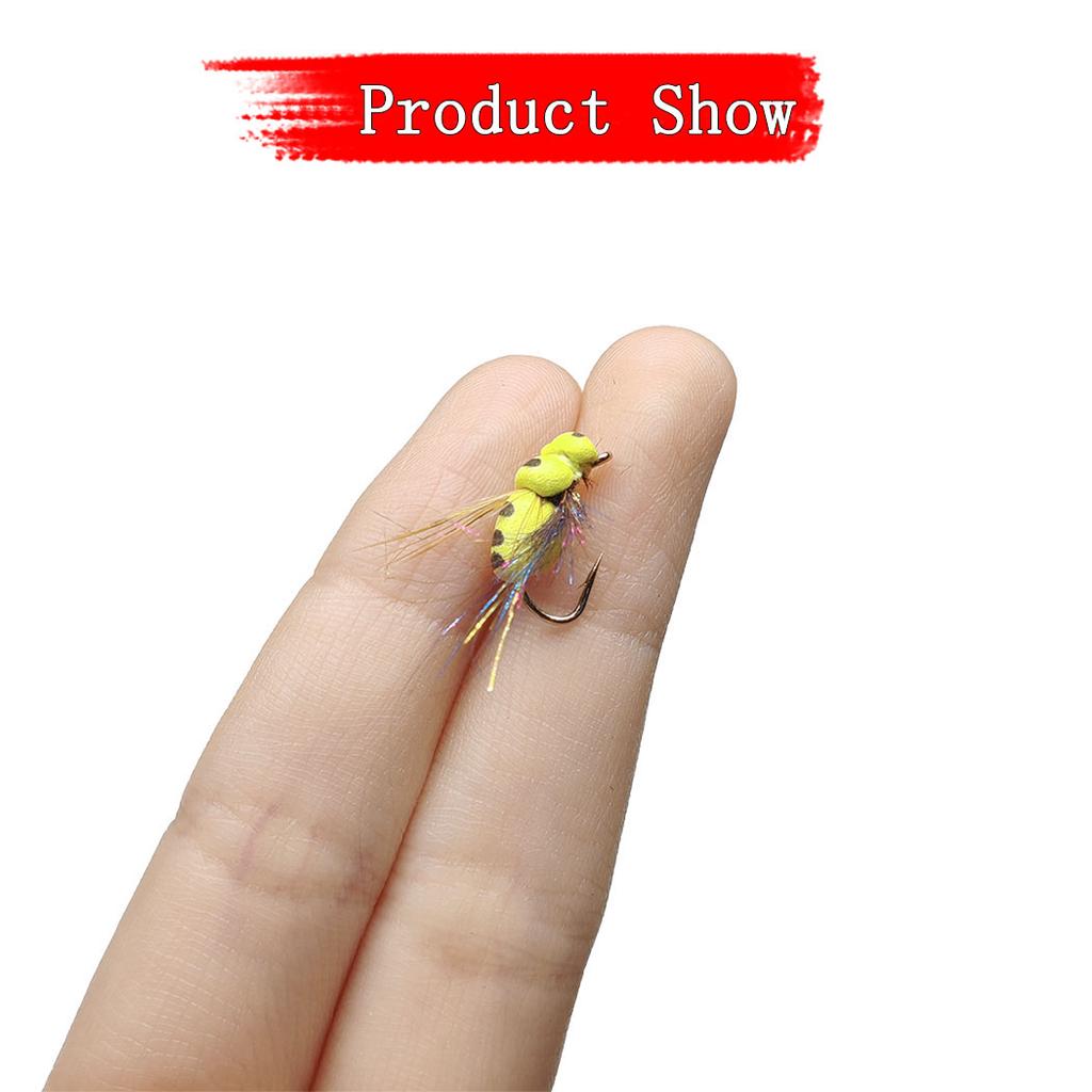 5/10Pcs/With Flies Box-Dry Fly Floating Bumblebee Fishing For Carp/Trout Fly Lure Bait Carbon Steel Hook-Size#10