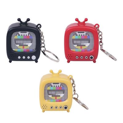 Вдохновленный ретро говорящий брелок для ключей в виде телевизора, светящийся пластиковый аксессуар для ключей для любителей персонализированного стиля