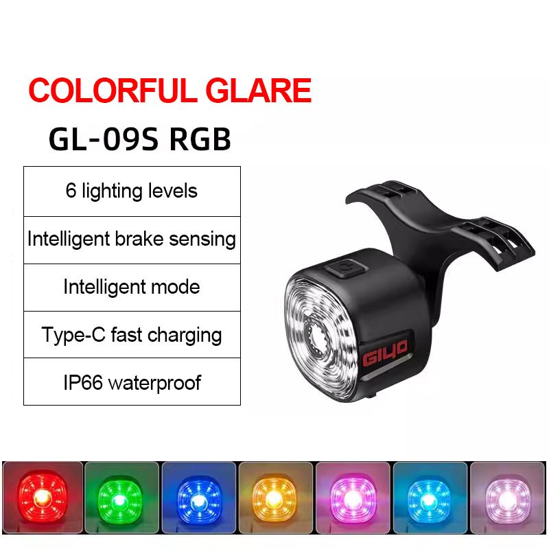 GIYO Night Cycling Safety Bicycle Rear Light Bike USB Charge Taillight MTB Waterproof LED Smart Brake Sensing Bike Flash Lamp 7