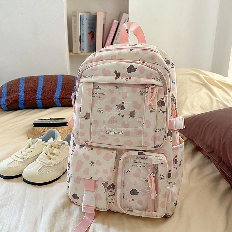 Простой рюкзак большой вместимости с дизайном с принтом таксы и букв на каждый день