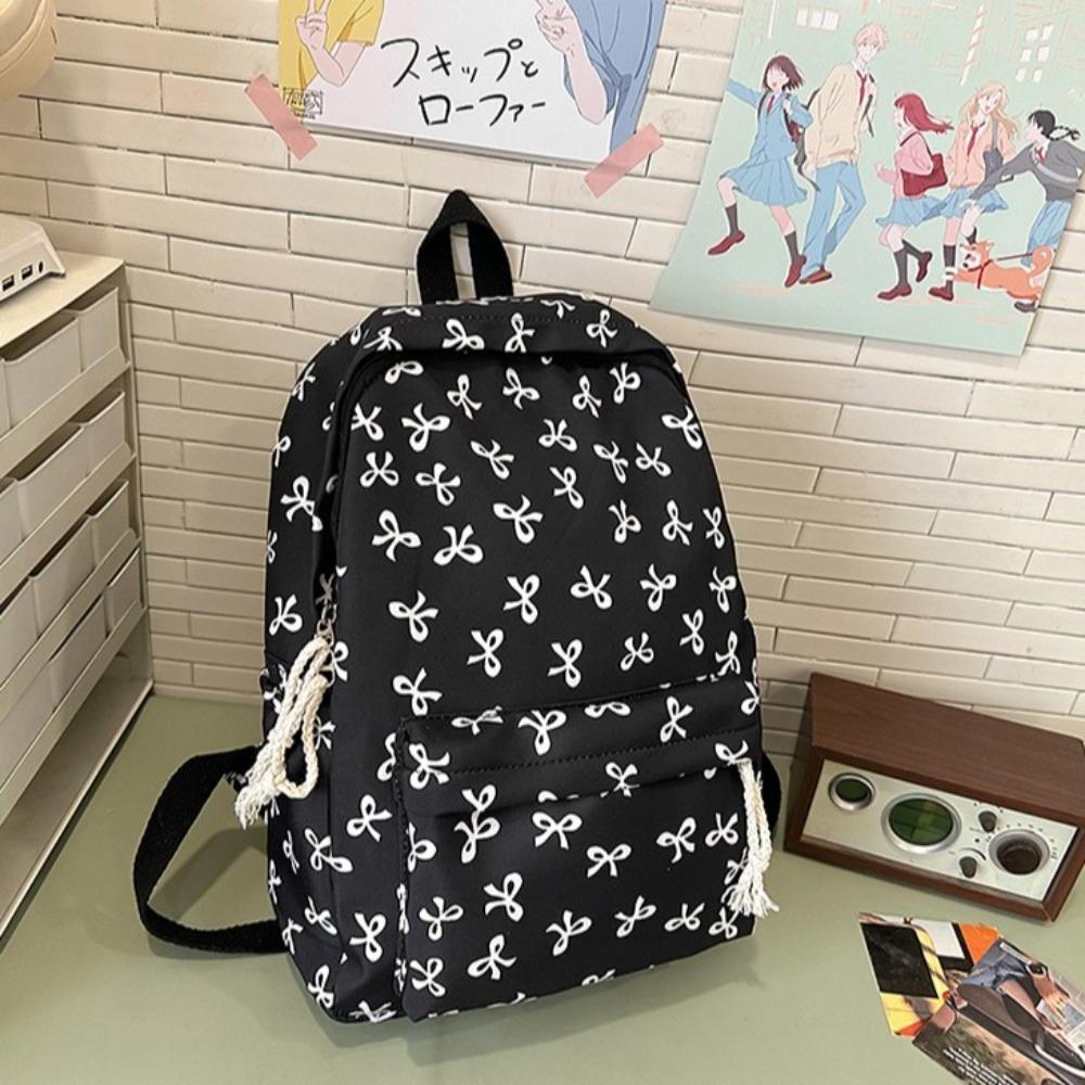 Large Capacity Bow Backpack Lightweight Teenagers Shoulder Bag Students School Bag Ladies/Girls