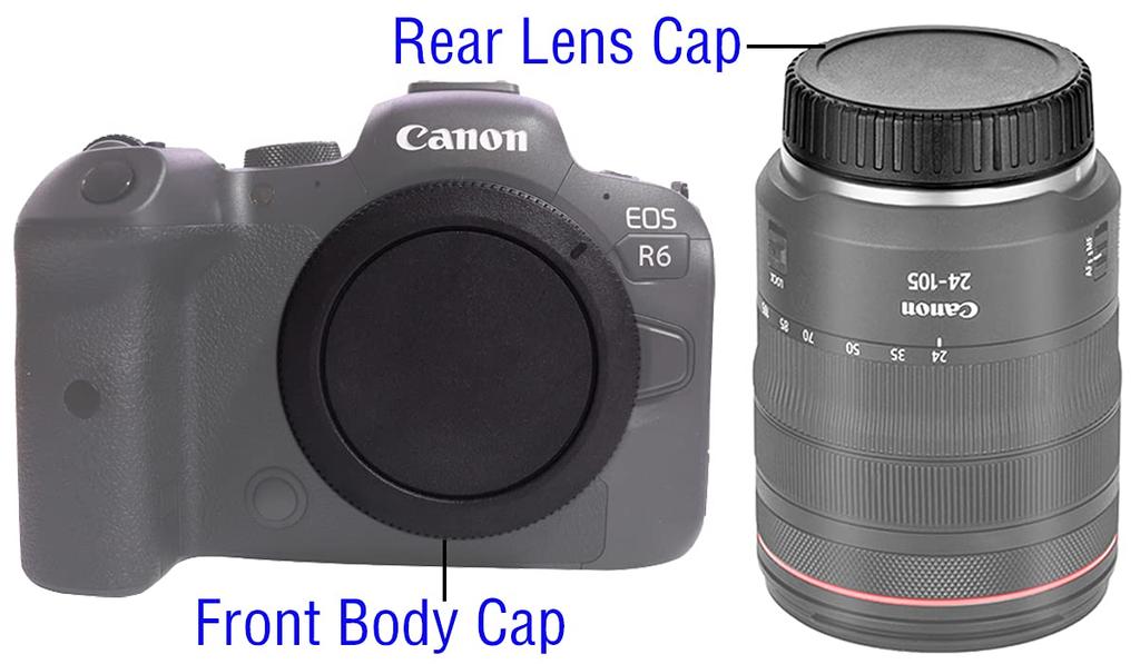 HUIPUXIANG Camera Body Cap Rear Lens Cap Cover for Canon EOS R6 Mark R5 Mark and Other Canon RF Mount and Lens Accessories of & R50, R100, R10, R8,
