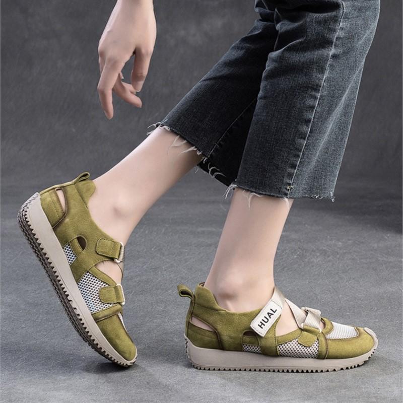 Johnature Цветные спортивные повседневные сандалии из дышащей сетки, универсальная женская обувь из натуральной кожи