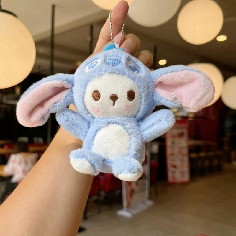 Плюшевый брелок Stitch с кольцом для ключей для украшения рюкзака и коллекционеров