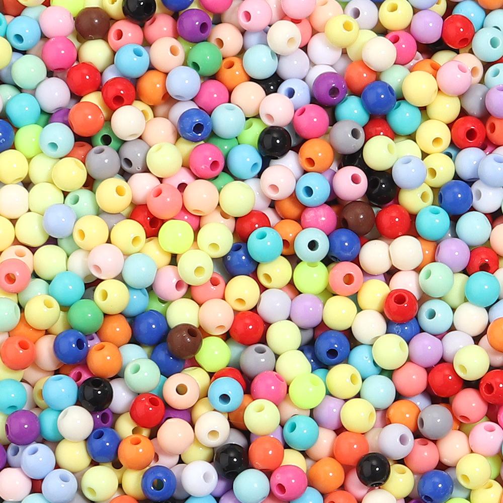 1000pcs/lot 5mm Solid Color Acrylic Round Beads Loose Spacer Mini Seed Bead For Jewelry Making DIY Bracelet Necklace Accessories