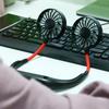 Портативный мини-вентилятор с шейным ободом, двойной настольный, с зарядкой от USB, 3 скорости, ленивый, подвесной стиль для шеи