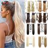 Длинные прямые волосы на заколке для наращивания, 60 см, накладные синтетические волосы с заколками для женщин