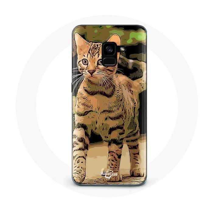 Чехол для Samsung Galaxy A8 Plus Бенгальская кошка породы мультфильм
