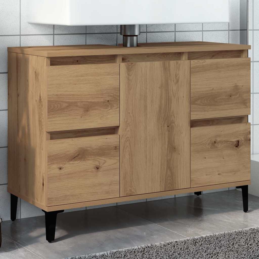 Artisan Oak Washbasin Cabinet 80 x 33 x 60 cm Particleboard
