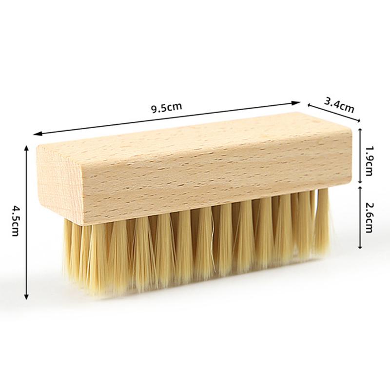 Pig Bristles Shoe Brush For Slippers Sneaker Brush Shoes Cleaning Brushes Boot Brush Cleaner Wood Handle Shoe Brush