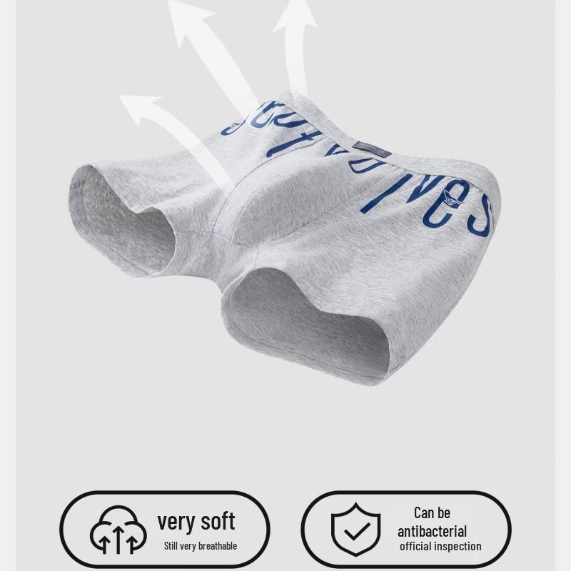 SEPTWOLVES Мужские антибактериальные хлопковые боксеры-брифы с принтом букв, 3 шт.