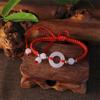 Year of the Snake Red Jade Circle Lucky Bracelet for Benming Year Gift | Unisex Transshipment Handwoven Rope