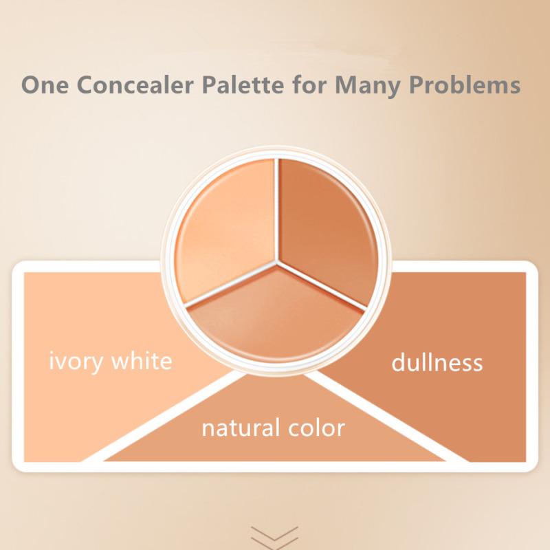 Палитра консилеров 3-в-1 для покрытия пятен и прыщей, водостойкий несмываемый консилер