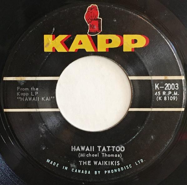 7-дюймовая пластинка WAIKIKI'S - Hawaii Tattoo K2003 Kapp Records 1961 Канада Джаз Б/У